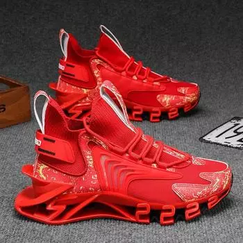 Мужские кроссовки с большим лезвием, повседневные кроссовки, летняя дышащая спортивная обувь 36 чёрный