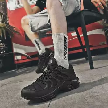 Мужские кроссовки с большой воздушной подушкой 9 белый/чёрный