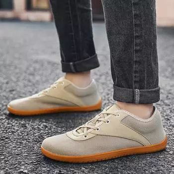 Мужские кроссовки с широким носком, повседневная обувь на шнуровке, сетчатая спортивная обувь 39 зелёный