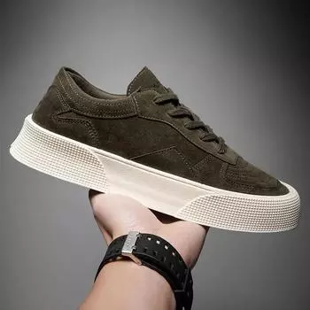 Мужские кроссовки с толстой подошвой из вулканизированной стали для мужчин, дизайнерская низкая спортивная обувь для бега, модная обувь для скейтбординга с круглым носком 39 армия зеленый