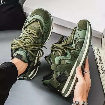 Мужские кроссовки с удобной нескользящей шнуровкой, прочная обувь для активного отдыха на природе 39 красный