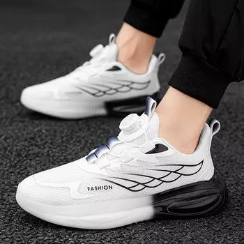 Мужские кроссовки с вращающейся пряжкой, новые мужские повседневные кроссовки с амортизацией увеличенной высоты и кроссовки для папы 39