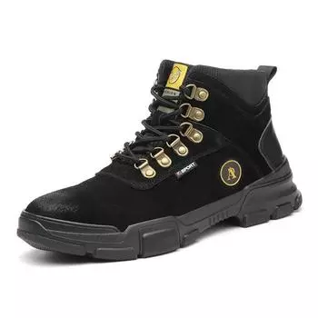 Мужские кроссовки с защитой от ударов, защитные ботинки со стальным носком, мужские походные ботинки, рабочая обувь с защитой от пирсинга, мужская защитная обувь, неразрушимые защитные ботинки 37 чёрный