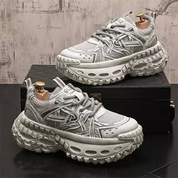 Мужские кроссовки сетчатые дышащие повседневные кроссовки для бега на открытом воздухе для мужчин качественные кожаные роскошные дизайнерские туфли на платформе кроссовки 38 чёрный