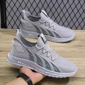 Мужские кроссовки сетчатые дышащие повседневные туфли для активного отдыха легкие кроссовки для мужчин легкие теннисные туфли 39 бежевый