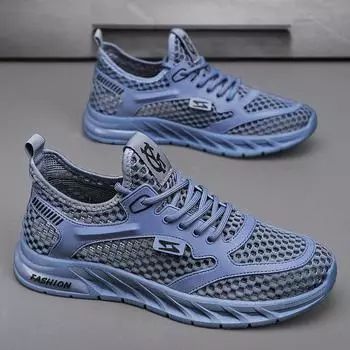 Мужские кроссовки Simple Spring Mesh Breathable Casual Shoes for Men Hollow Breathable Wear Resistance Running Shoes Men s Tennis Shoes 39