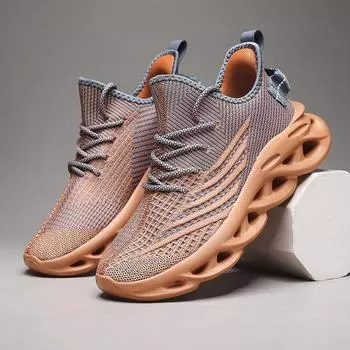 Мужские кроссовки Slip-On, амортизирующие, нескользящие, кроссовки для бега на все времена года, повседневная обувь для тренировок на открытом воздухе, сетчатая обувь Zapatillas Hombre 39 серый