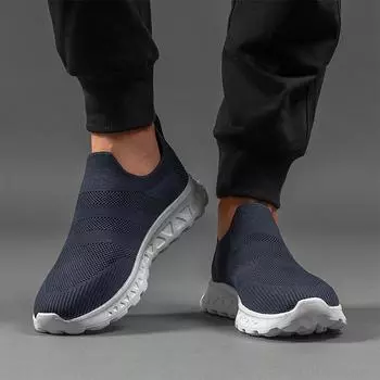 Мужские кроссовки Slip On, легкие сетчатые спортивные туфли, дышащие кроссовки для бега, теннисные туфли, большой размер 44, 45, 46 40