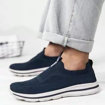 Мужские кроссовки Slip On, летние спортивные кроссовки черного цвета для активного отдыха, кроссовки из дышащей сетки 40