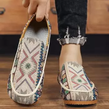 Мужские кроссовки Slip On Мужские мокасины Кроссовки Новые Кроссовки Fisherman Обувь Мужская Плоская Повседневная Обувь Для Мужчин Летняя Мужская Обувь 39 бежевый