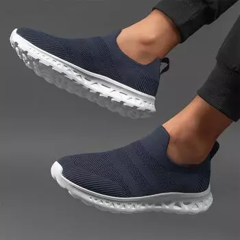 Мужские кроссовки Slip On весна-лето повседневные кроссовки Slip Ins для бега на открытом воздухе обувь для ходьбы нескользящая сетчатая обувь 40