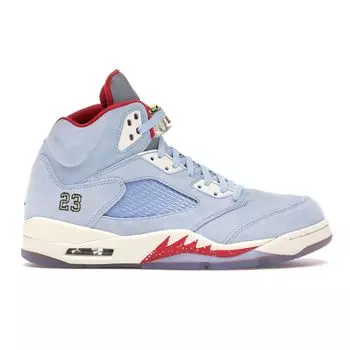 Мужские кроссовки Trophy Room x Air Jordan 5 Retro Ice Blue Sail-Metallic-Gold-University-Red CI1899-400 40.5