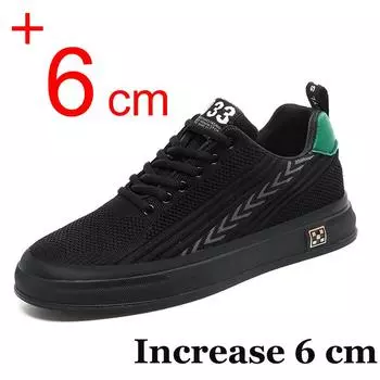 Мужские кроссовки, увеличивающие рост, сетчатая дышащая обувь на 6 см, увеличивающая рост, для мужчин, скрытые каблуки, размер 45 46, повседневная спортивная обувь 37