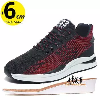 Мужские кроссовки, увеличивающие рост, стельки 6 см, мужская повседневная жизнь, подъем 37