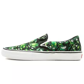 Мужские кроссовки Vans Supreme x Slip-On Glow-In-The Dark Skull Pile Black Green VN0A347V3FW
