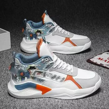 Мужские кроссовки Весенние дышащие баскетбольные кроссовки Уличные нескользящие износостойкие кроссовки для бега Спортивная обувь Повседневная обувь Теннис Мужской 39 белый