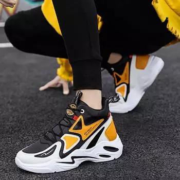 Мужские кроссовки Высокие туфли Студенческая мужская баскетбольная обувь 44 белый