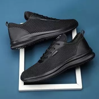 Мужские кроссовки в повседневном стиле, кроссовки для бега, сетчатая поверхность, освежающая дышащая подошва, износостойкая, нескользящая 39 серый