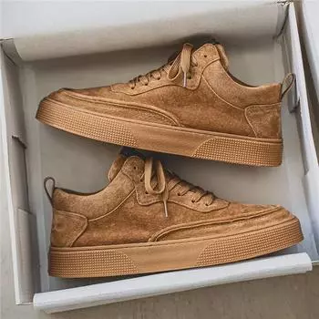 Мужские кроссовки в стиле ретро с низким верхом: Модная однотонная повседневная спортивная обувь для весны и осени 43 коричневый