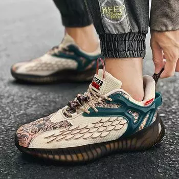 Мужские кроссовки, весна 2022, Trendyol, дышащие теннисные кроссовки для бега, дизайнерские баскетбольные кроссовки 39 коричневый