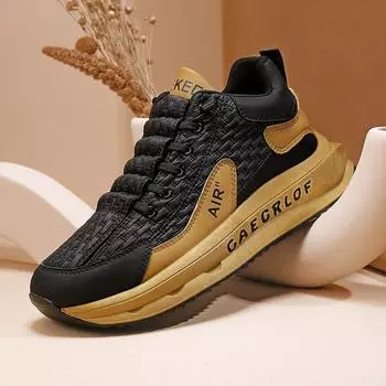 Мужские кроссовки высокого качества, дышащая спортивная спортивная обувь, удобные мягкие повседневные кроссовки с высоким берцем Tenis Masculino 39 чёрный