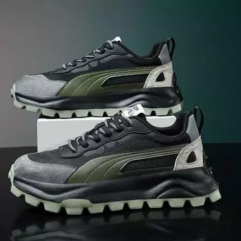 Мужские кроссовки Zapatillas 2024, новые мужские кроссовки на толстой подошве, модные, легкие, дышащие, универсальные, повседневные, нескользящие кроссовки 39 чёрный