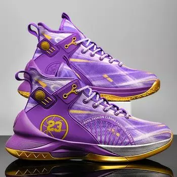 Мужские кроссовки, женская баскетбольная обувь высокого качества, Нескользящая спортивная обувь с высоким берцем, кроссовки для тренировок на открытом воздухе 36