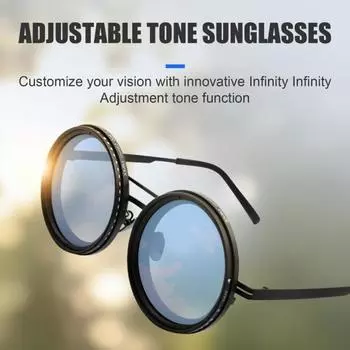 Мужские круглые поляризованные солнцезащитные очки с усовершенствованной технологией фильтра нейтральной плотности Infinity Dimming для комфорта Многофункциональные очки для повседневного использования на открытом воздухе