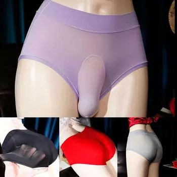 Мужские кружевные прозрачные стринги-стринги Sissy Pouch Трусики Нижнее белье Трусы Женское белье ·