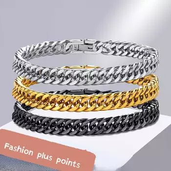 Мужские кубинские браслеты из нержавеющей стали диаметром 8 мм в Майами, подарки для мальчиков и девочек 0.8*19cm серебряный