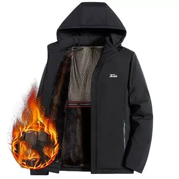 Мужские куртки больших размеров, водонепроницаемая зимняя куртка, мужская парка с капюшоном, мужское теплое зимнее пальто, мужская утепленная флисовая одежда на молнии S