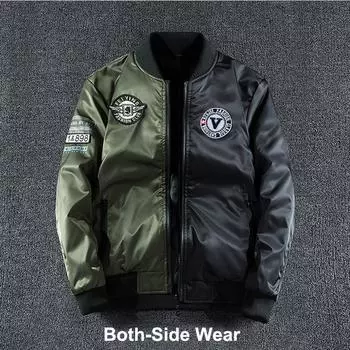 Мужские куртки-бомберы Polit Мужская верхняя одежда Двусторонняя одежда Пальто-карго Мужская двусторонняя бейсбольная одежда 7xl L темно-синий