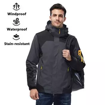 Мужские куртки для активного отдыха, ветровка, водонепроницаемая, цветная, блокирующая, пальто, покрой, молния, городская, дорожная, верхняя одежда для мужчин L чёрный
