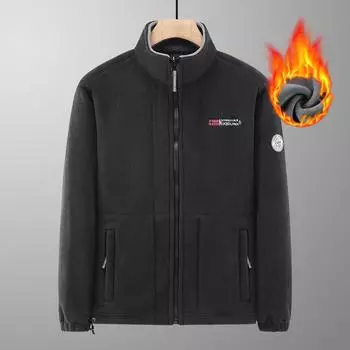 Мужские куртки Fuzzy Sherpa, термофлисовые пальто, повседневная зимняя куртка с капюшоном, мужская куртка Veste De Baseball Homme XS хаки