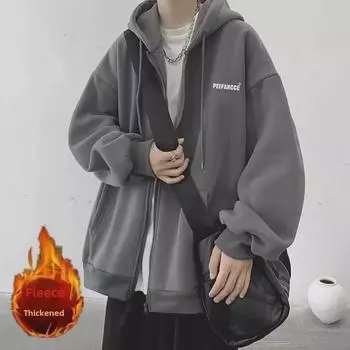 Мужские куртки-кардиганы с капюшоном 2023 года – американский модный бренд, коллекция весна/осень с Plus Velvet для мальчиков 3XL