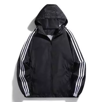 Мужские куртки Модные полосатые спортивные пальто с капюшоном Мужские свободные спортивные куртки M зелёный