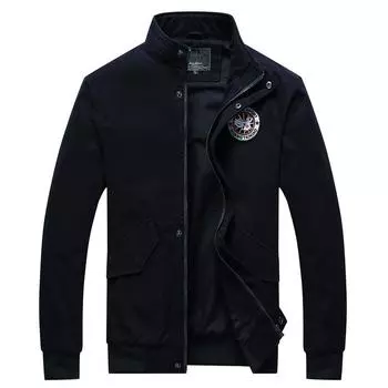 Мужские куртки Новые Осень и Зима Нет. 1 Рабочие куртки с воротником-стойкой, повседневные тонкие хлопковые мужские куртки M