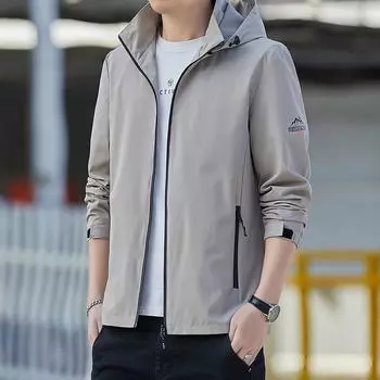 Мужские куртки Новые осенние модные повседневные рабочие куртки Мужские повседневные универсальные куртки с капюшоном большого размера M