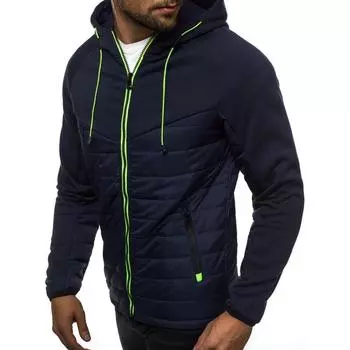 Мужские куртки осень-зима повседневная толстовка с капюшоном на молнии куртка мужской сплайсированный кардиган S белый