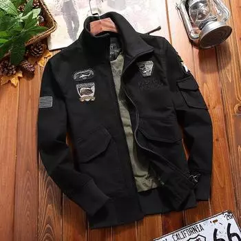 Мужские куртки плюс бархатная утепленная осенне-зимняя мужская теплая универсальная куртка L хаки