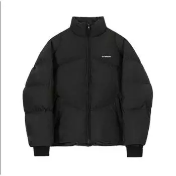 Мужские куртки с хлопковой подкладкой, зимние свободные короткие утолщенные куртки в корейском стиле с хлопковой подкладкой, куртки с хлопковой подкладкой для мальчиков M чёрный