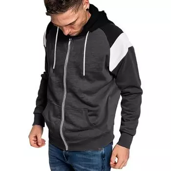Мужские куртки с капюшоном, цветные повседневные свободные толстовки с капюшоном, весна-осень, мужская уличная одежда, техническая одежда S темно-серого