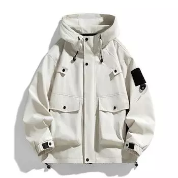 Мужские куртки с капюшоном, модная свободная верхняя одежда, мужская однотонная водонепроницаемая куртка-бомбер для улицы, повседневная уличная одежда для пар, топы M красный