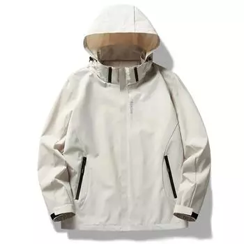 Мужские куртки с капюшоном весна-осень, модные уличные пальто, большие водонепроницаемые ветровки, крутые на молнии, одежда для альпинизма в стиле панк M чёрный