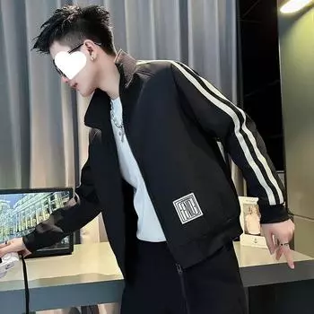 Мужские куртки с воротником-стойкой, весенние и осенние куртки, модные мужские топы в корейском стиле, новые классные пальто M