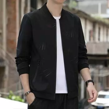 Мужские куртки Весна и Осень Модные осенние топы Бейсбольная форма Одежда для людей среднего возраста и молодежи Весна Мужские повседневные куртки Мужская M