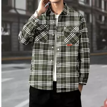 Мужские куртки, Весна и Осень, Универсальные Новые Модные Бренды, Мужские Клетчатые Куртки, Мужские Повседневные Топы M