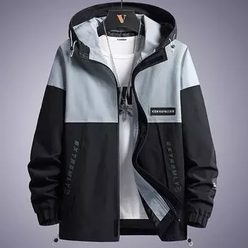 Мужские куртки весной и осенью добавляют удобрения для увеличения свободного покроя Куртки с капюшоном, Одежда для мальчиков, Мужская одежда S хаки