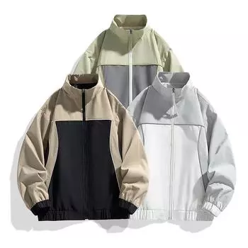 Мужские куртки, воротник-стойка, куртки с круглым вырезом, мужские весенние, осенние и зимние модные сочетания цветов, универсальные повседневные топы для мужчин M