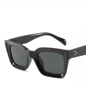 Мужские квадратные солнцезащитные очки модные женские маленькие оправы ретро уличная фотография кошачий глаз дизайнерские вогнутые очки с рисовыми ногтями